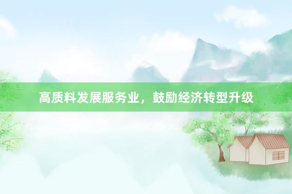 高质料发展服务业，鼓励经济转型升级